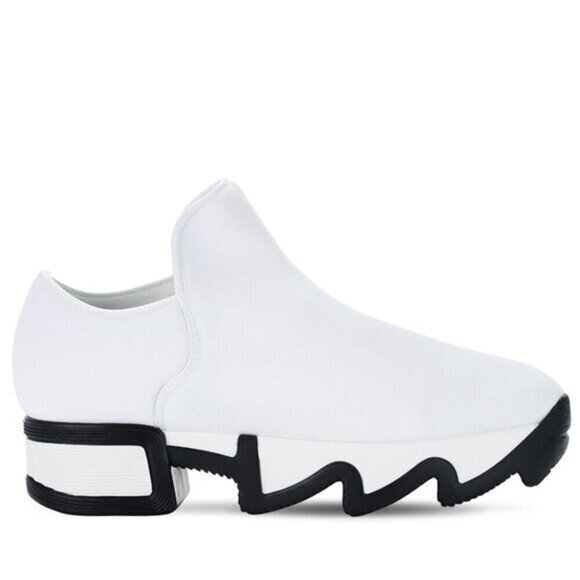 iRi NYC Shoes - iRi NYC Wes Low Top Neoprene Slip On Sneaker in White/Black Size 37